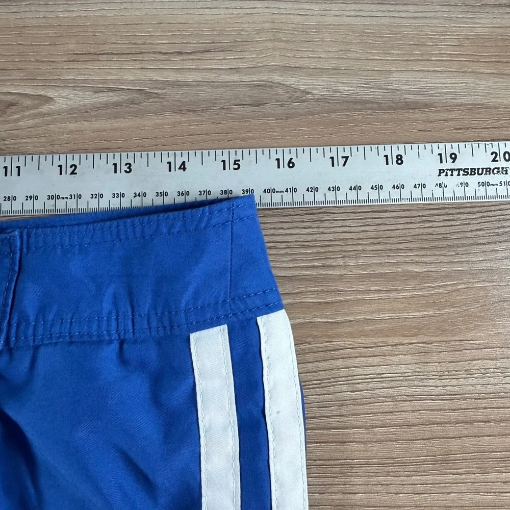 Abercrombie & Fitch Swim Trunks Mens Small Blue White Striped Board Shorts Y2K